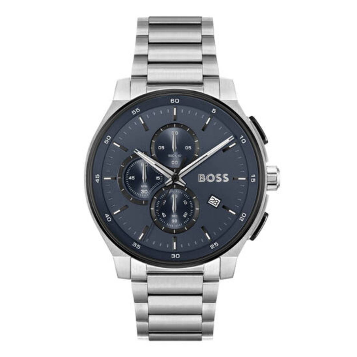 BOSS HB1514189 PEAK 2.0 Herenhorloge Chrono 44mm 
Dit BOSS horloge uit de PEAK 2.0 serie met artikelnr: HB1514189 heeft een luxe uitstraling. Zeer geschikt voor de moderne stijlvolle man van nu. Het herenhorloge valt op door zijn stalen horlogekast met een gladde zwarte bezel en een blauwe sunray wijzerplaat met een chronograaf en datum. Opvallend zijn de wijzers die met lumibrite zijn ingelegd. Aan de kast zit een mat glanzende stalen schakelband met vouwsluiting. Het horloge heeft een doorsnee van 44mm met een mineraalglas en is 5ATM. 

HET MERK:
HUGO BOSS is afgestemd op levensstijlen waar het gaat om kwaliteit en precisie. Het wereldwijde fashionlabel is verdeeld in twee merken: BOSS en HUGO. Het merk BOSS biedt geavanceerde, moderne horloges gericht op kwaliteit en design om een onberispelijke look te creëren – of het nu zakelijk, casual of sportief is. De horloge collectie van BOSS is perfect afgestemd op levensstijlen waar het gaat om kwaliteit en precisie. BOSS is op maat gemaakt in een onberispelijke stijl.

Blijf stijlvol bij de tijd. Voor de BOSS-vrouw is stijl het handelsmerk en draait alles om
details. Breng uw look naar een hoger niveau met onze nieuwe en kenmerkende horlogecollectie.

SPECIFICATIES:
- Mineraalglas
- Ronde kastvorm, Ø 44mm
- Stalen horlogekast
- Blauwe wijzerplaat
- Stalen schakelband
- Chronograaf
- 5ATM