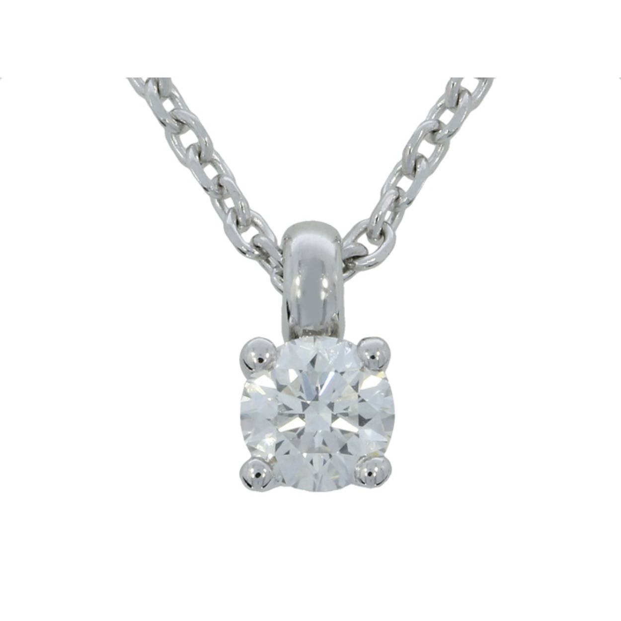 De ketting is in witgoud 18 kt forcat schakel. De diamant is 0.16ct gezet
met 4 griffen. de lengte van de ketting is 42 cm