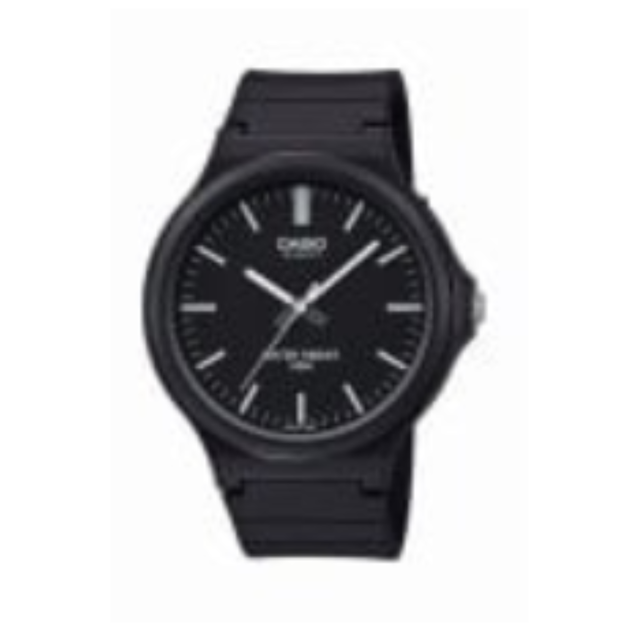 De Casio kunstof horloge zwart MW-240-1EVEF is een stijlvolle en praktische keuze. Dit horloge heeft een ronde kunststof kast, zwarte wijzerplaat met strepen en kunststof/siliconen band. Het is lichtgewicht (35g), waterdicht tot 50 meter en heeft een kwartsmechanisme. Perfect voor dagelijks gebruik. Te dragen als een veelzijdig accessoire bij casual en sportieve outfits.
