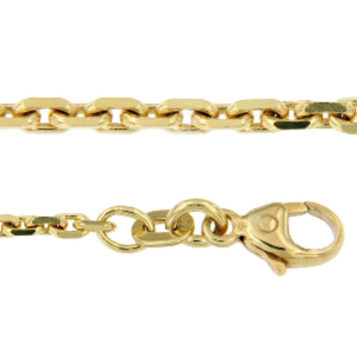 Anker collier facet geslepen 14 karaat geelgoud Lengte: 45 cm. 1,30 mm ca. 2,60 gram. Cartiersluiting