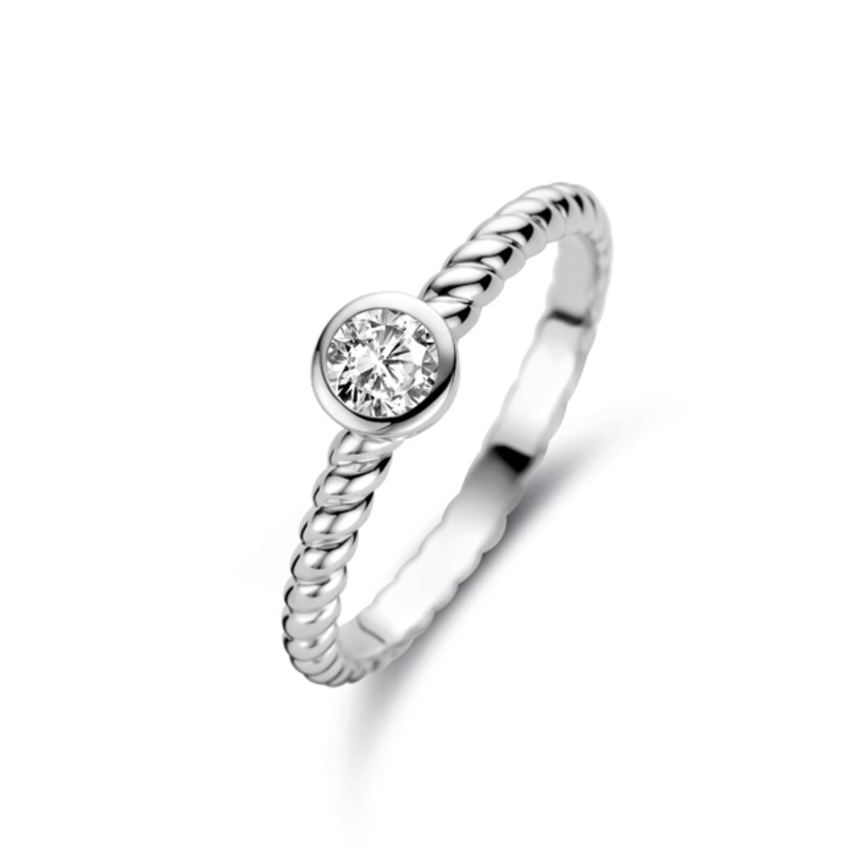 Zilver Rosa di Luca ring met zirkonia maat 58
