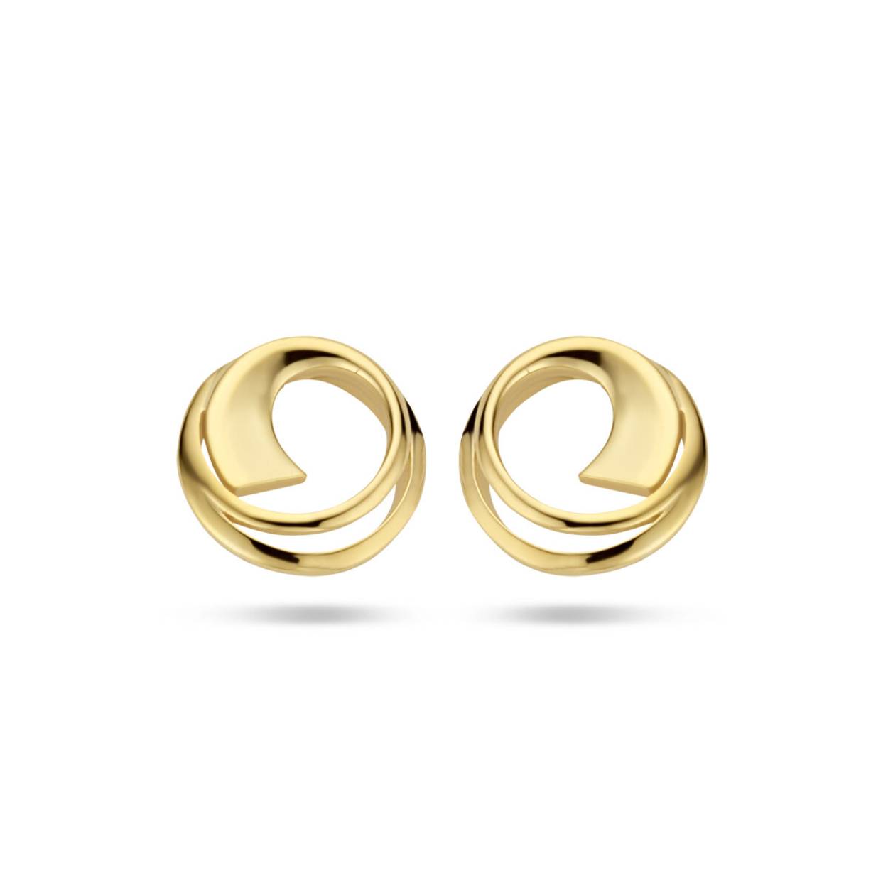 14k Geelgouden oorknoppen met een diameter van 8mm.
