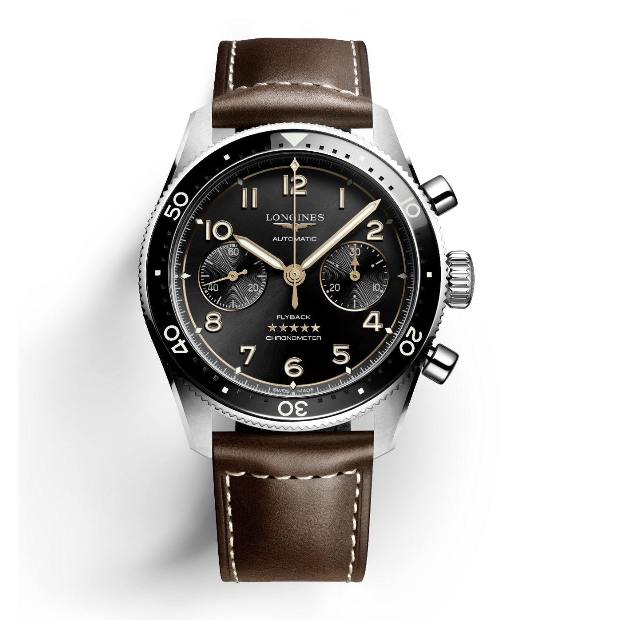 De Longines Spirit-collectie is uitgebreid met een model met flyback-functie. Dit horloge wordt aangedreven door een nieuw, exclusief Longines-kaliber dat bestand is tegen magnetisme en voorzien is van een balansveer van siliconen.

De Longines is voorzien van een COSC Certified kaliber L844.4 uurwerk en de kast is gemaakt van roestvrij staal. Het horloge heeft een diameter van 42 mm en is getest op een waterdichtheid van 10 ATM / 100 meter. De band is gemaakt van kalfsleder. Dit horloge heeft bronzen wijzers en heeft een zelfopwindend mechanisch uurwerk met een frequentie van 28.800 trillingen per uur, een balansveer van monokristallijn silicium en een gangreserve van ongeveer 68 uur.
