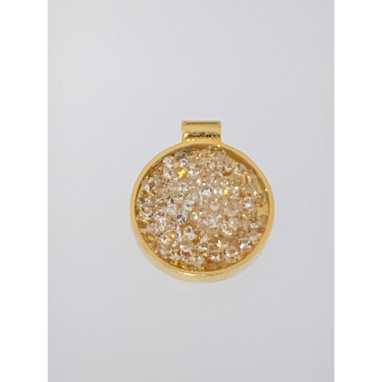 Hanger 18 karaat geel goud met ketting  1.24ct brilj