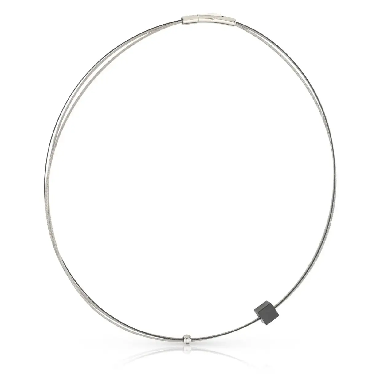 Choker bolletje en kubus zwart