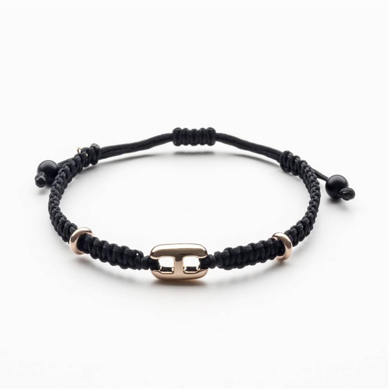 BRACELET UNIESX MACRAM&Eacute; OR ROSE 18K, REGLABLE  15-25 CM