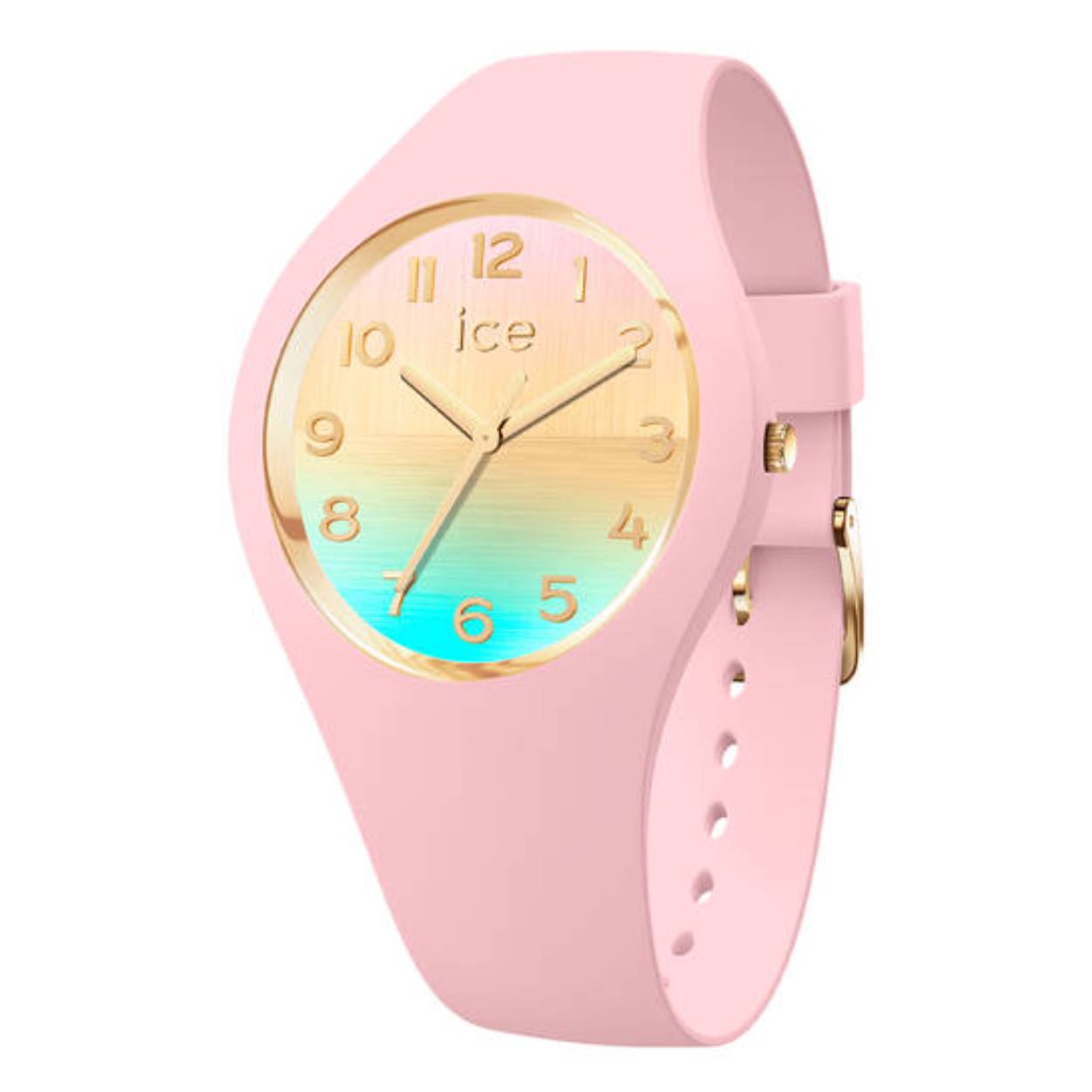 Zet een girly, levendige zonsondergang om uw pols met dit frisse en stijlvolle roze siliconen horloge! De goudkleurige cijfers en details geven het een chique en verfijnde uitstraling die elke outfit die u draagt zal verfraaien!