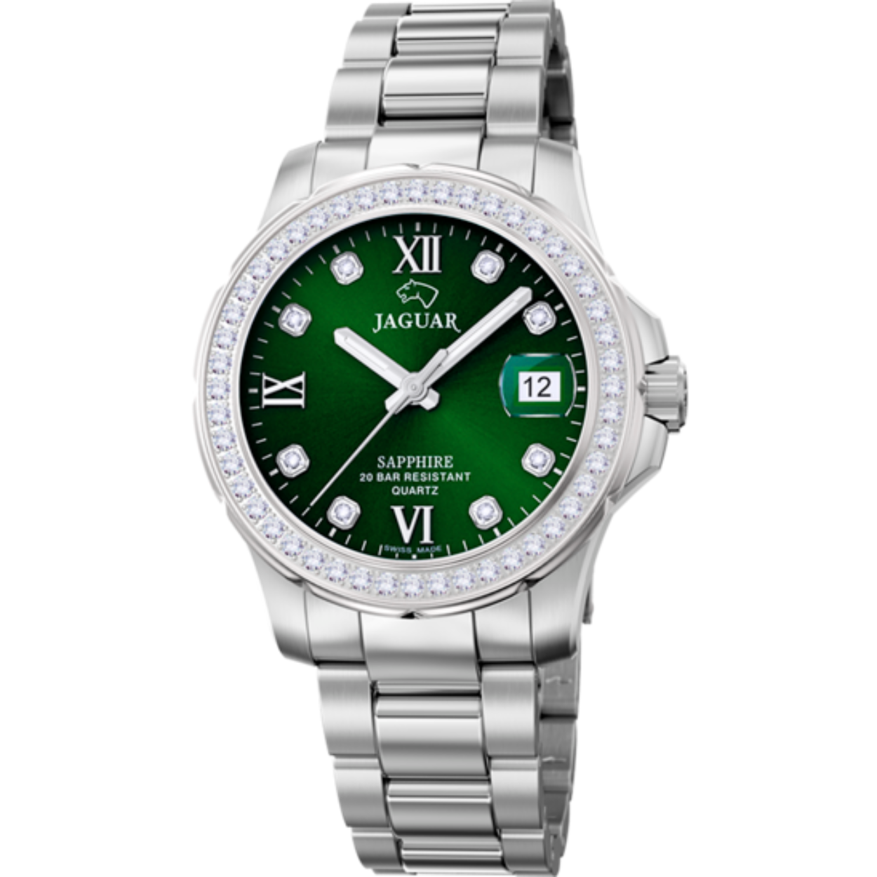 Jaguar dames horloge J892/5 met een 316l roestvrijstalen kast - zirkonen kast en een saffier glas met een staal band/armband

De kwaliteit en Zwitserse precisie van het Jaguar merk staat synoniem met voortreffelijkheid en biedt het beste voor de connaisseurs van haute horlogerie.