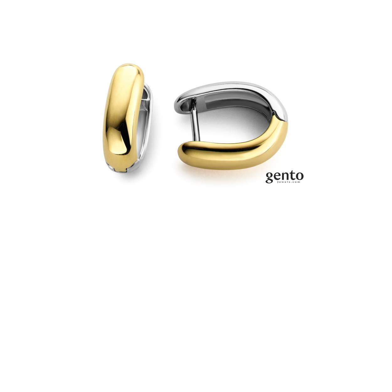 Oorbellen staal gold gento