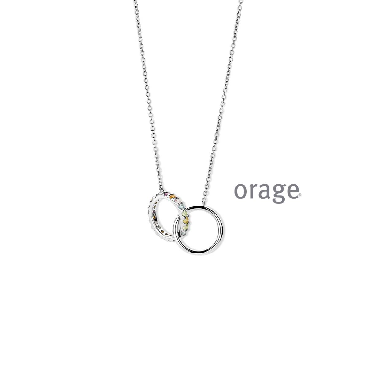 Orage Collier zilver multicolor - AW320