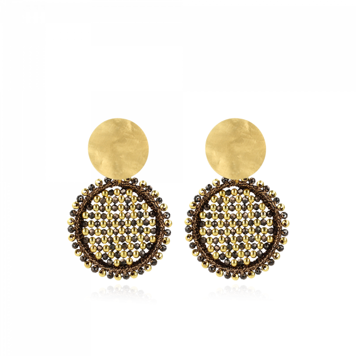 Circle Abacus Double Stone Metallic Brown