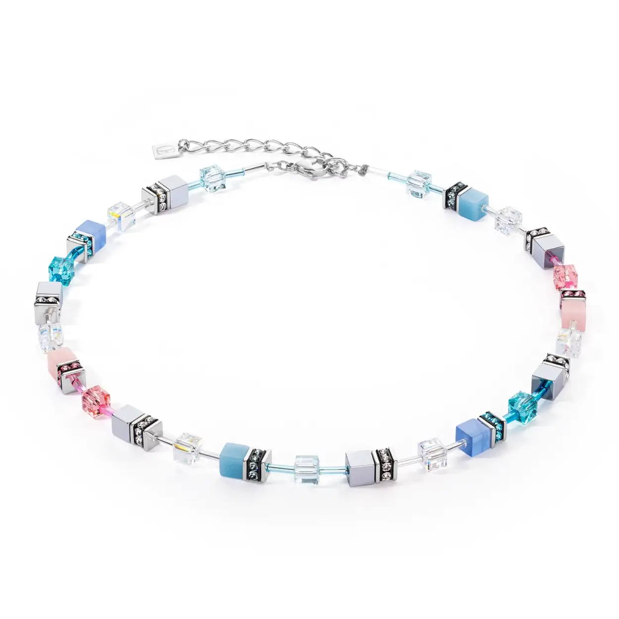 Coeur de Lion collier met hemathiet, polaris en swarovski kristallen