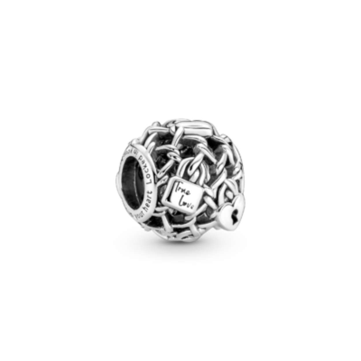 Pandora charm zilver met slotje