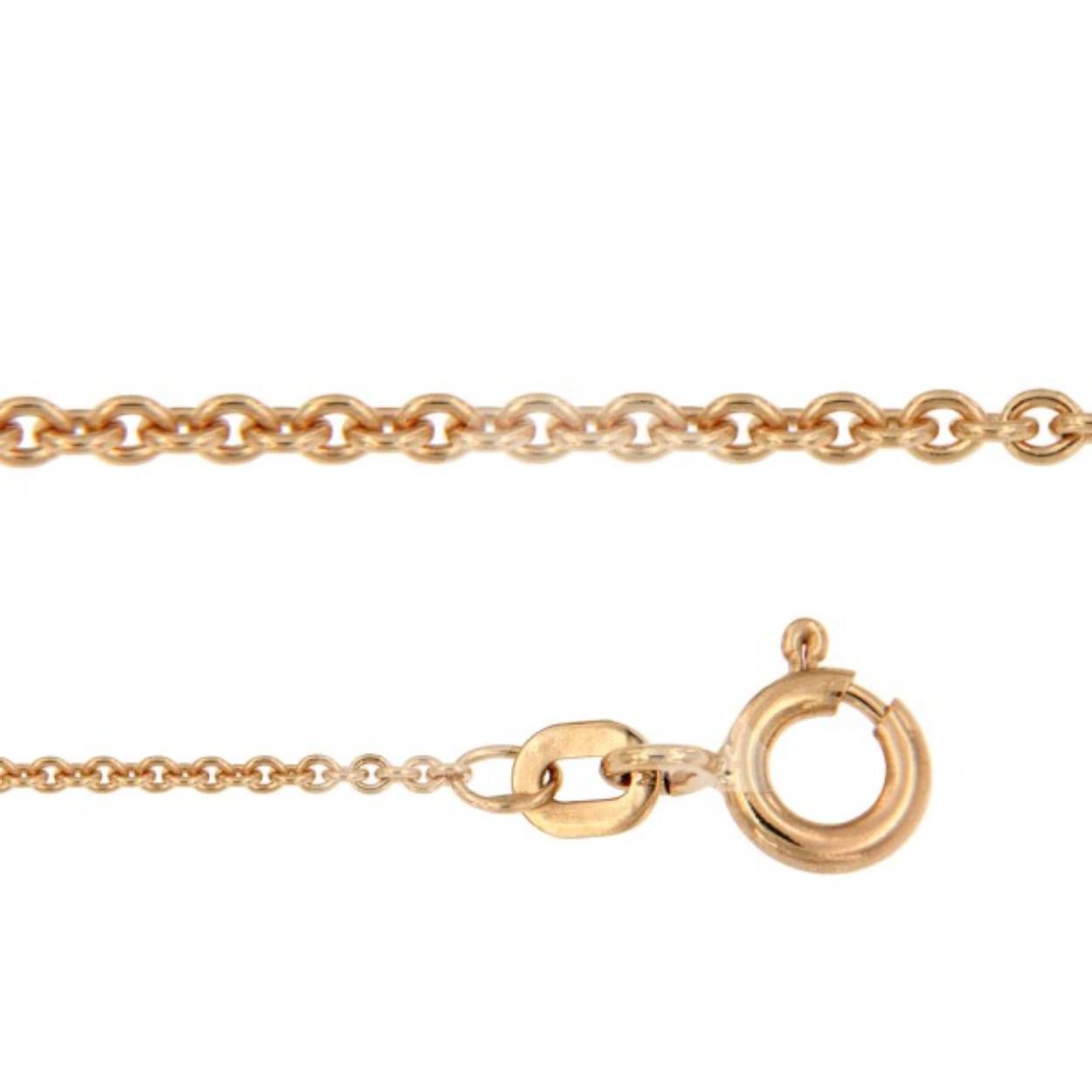Rose gouden collier 45cm ongeslepen anker 1.1mm 