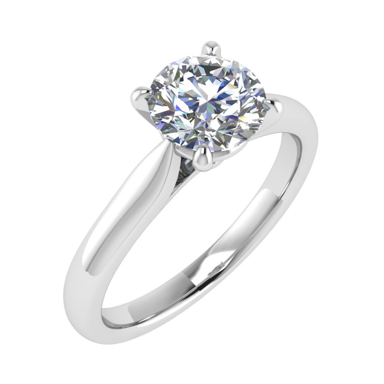 18k witgouden diamanten ring met 0.17 karaat f kleur diamant. 