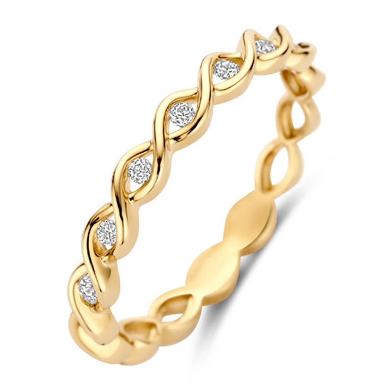 Ring van 14 karaat geelgoud met zirkonia 1259YZI
