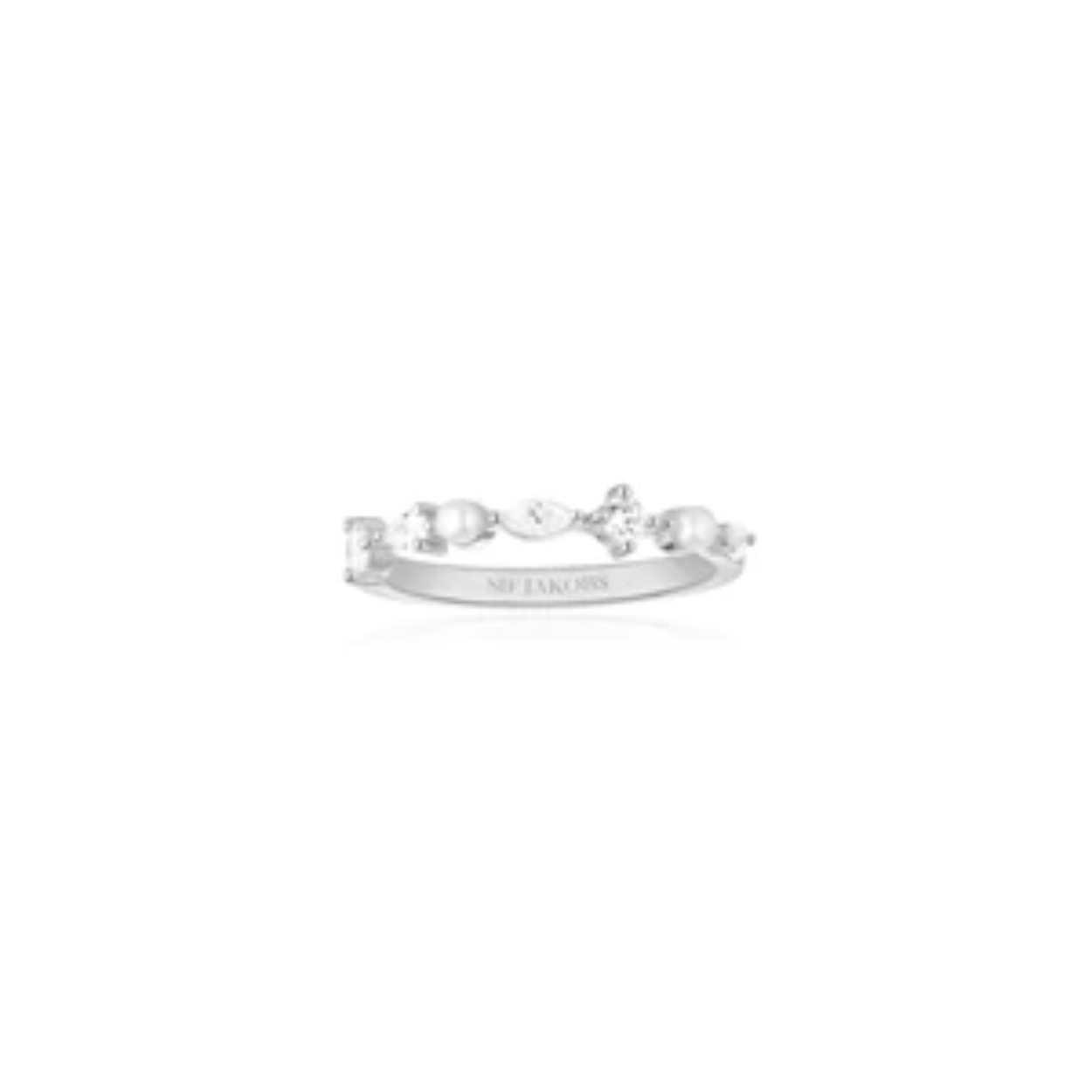 Zilveren ring met parels en zirkonia's