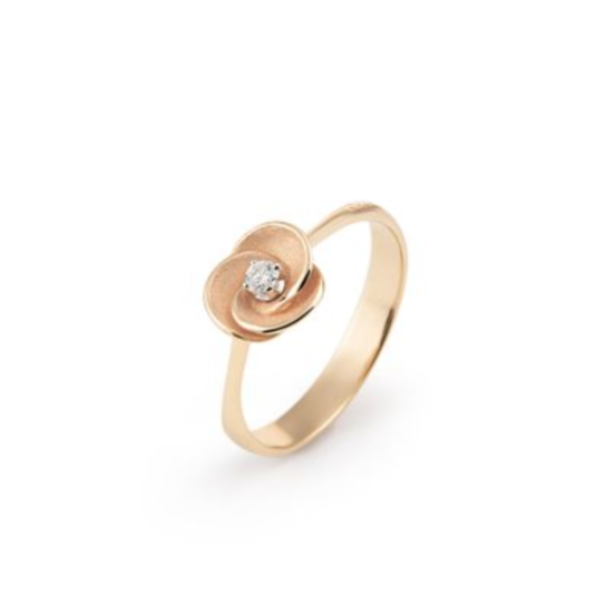Desert RoseSeries Ring, 18Kt Orange Apricot Gold met diamant 0.06ct 