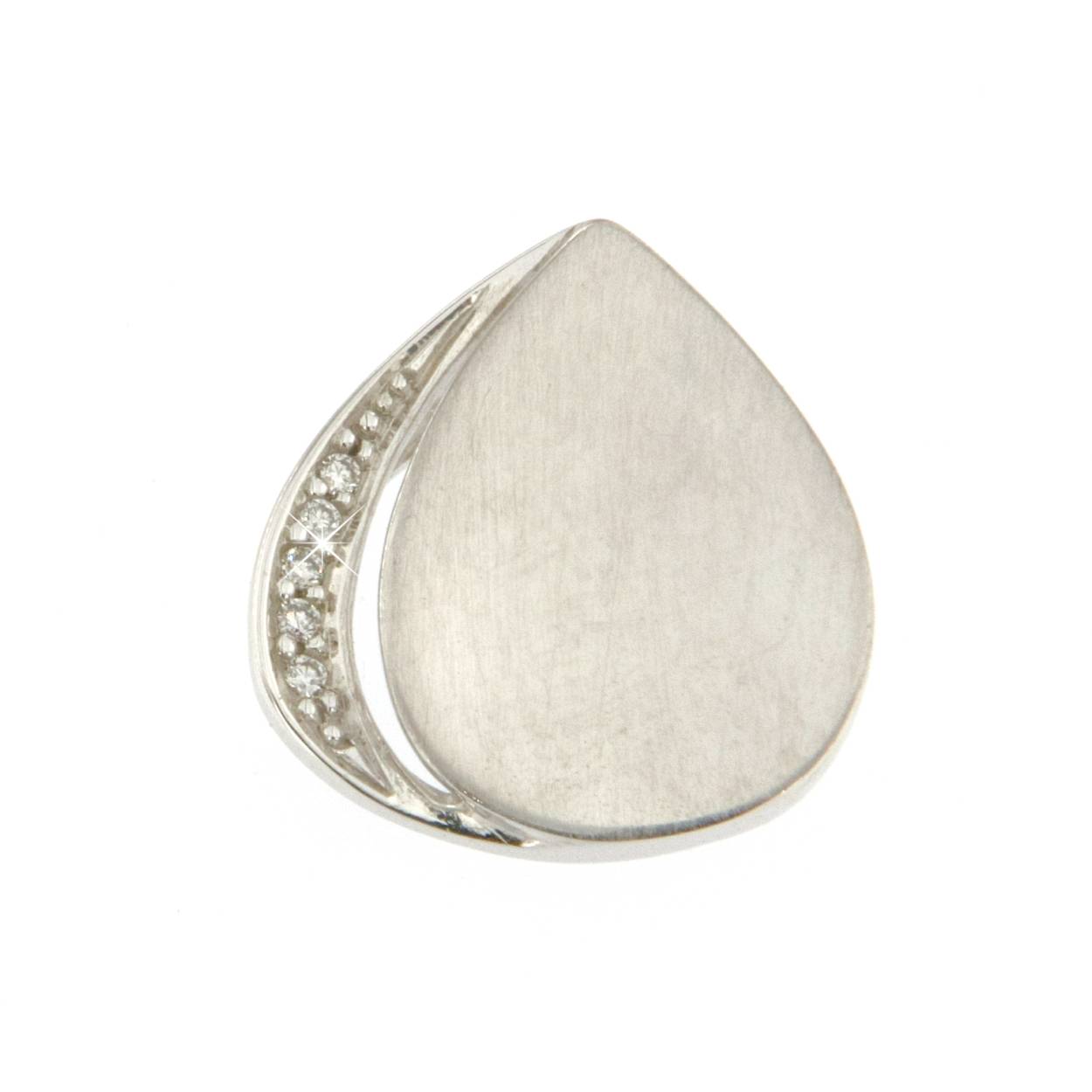 hanger in 18kt wit goud met briljant 0.02ct