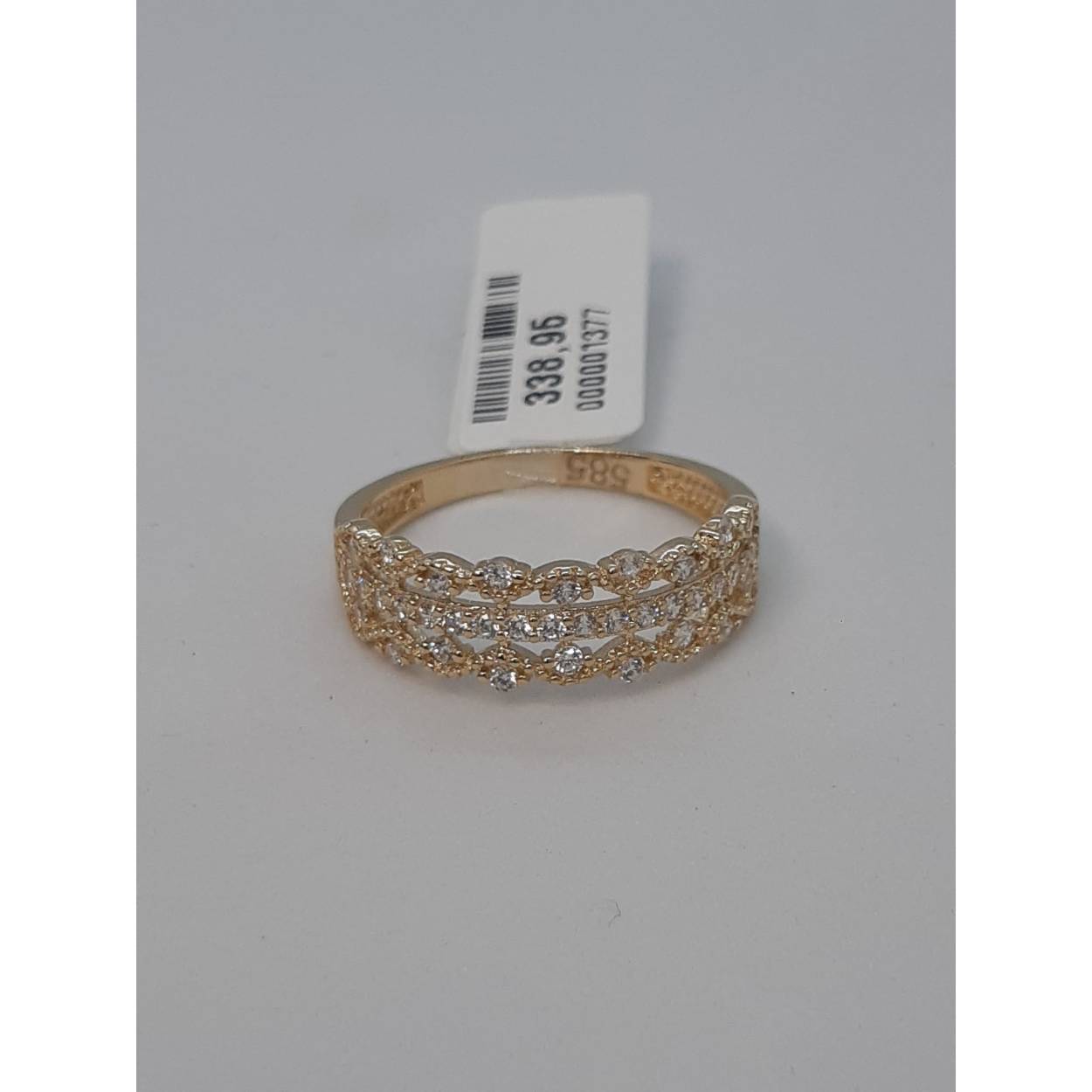 gouden ring 14 k met stenen