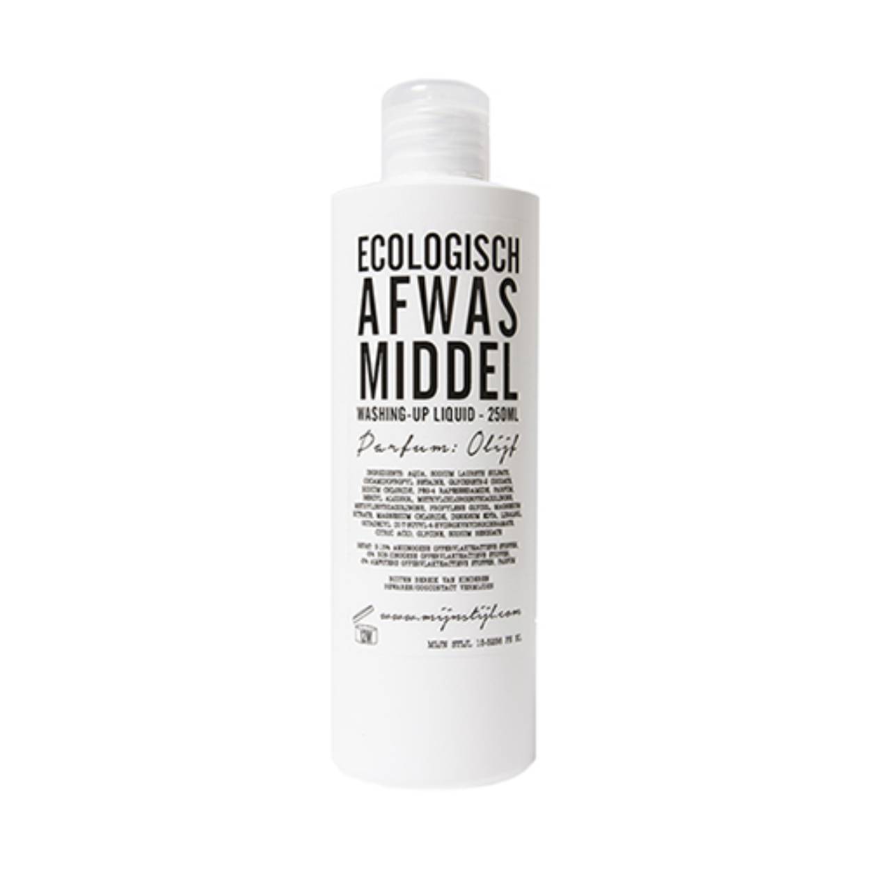 Ecologische afwasmiddel van het merk MIJN STIJL in de geur White cedar & vetiver. De afwasmiddel heeft een hippe verpakking en ruikt naar de geur white cedar. 500 ml.