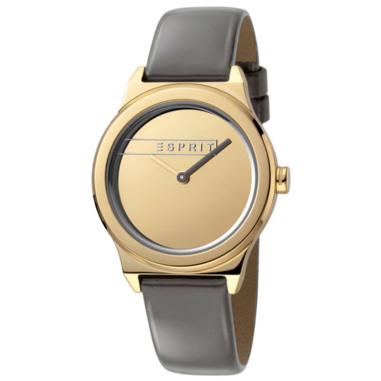 Dit dames horloge is van het merk Esprit. Het is een quartz horloge met een band gemaakt van lederen. De diameter van de kast is 34mm.