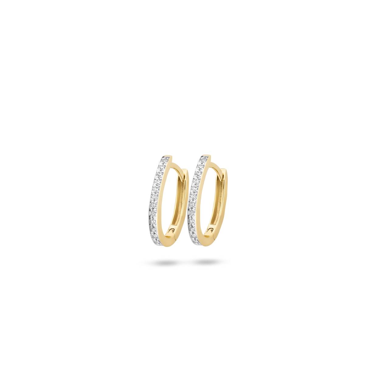 gg ovale oorringen met diamant 0.11ct