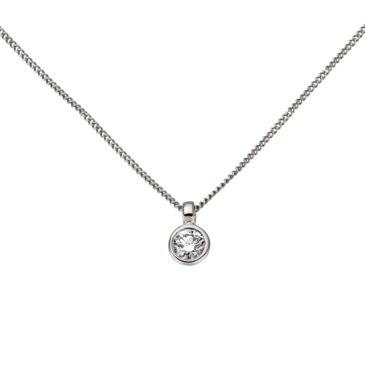 Naiomy collier wit goud 18KT briljant solitair