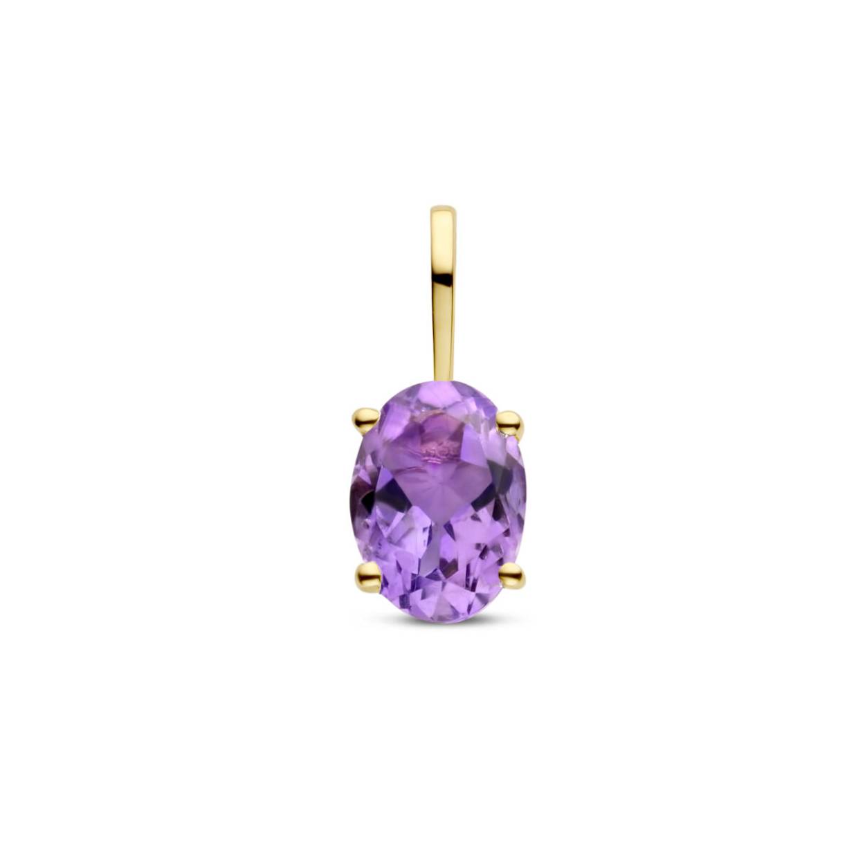 14k Geelgouden hanger met amethist