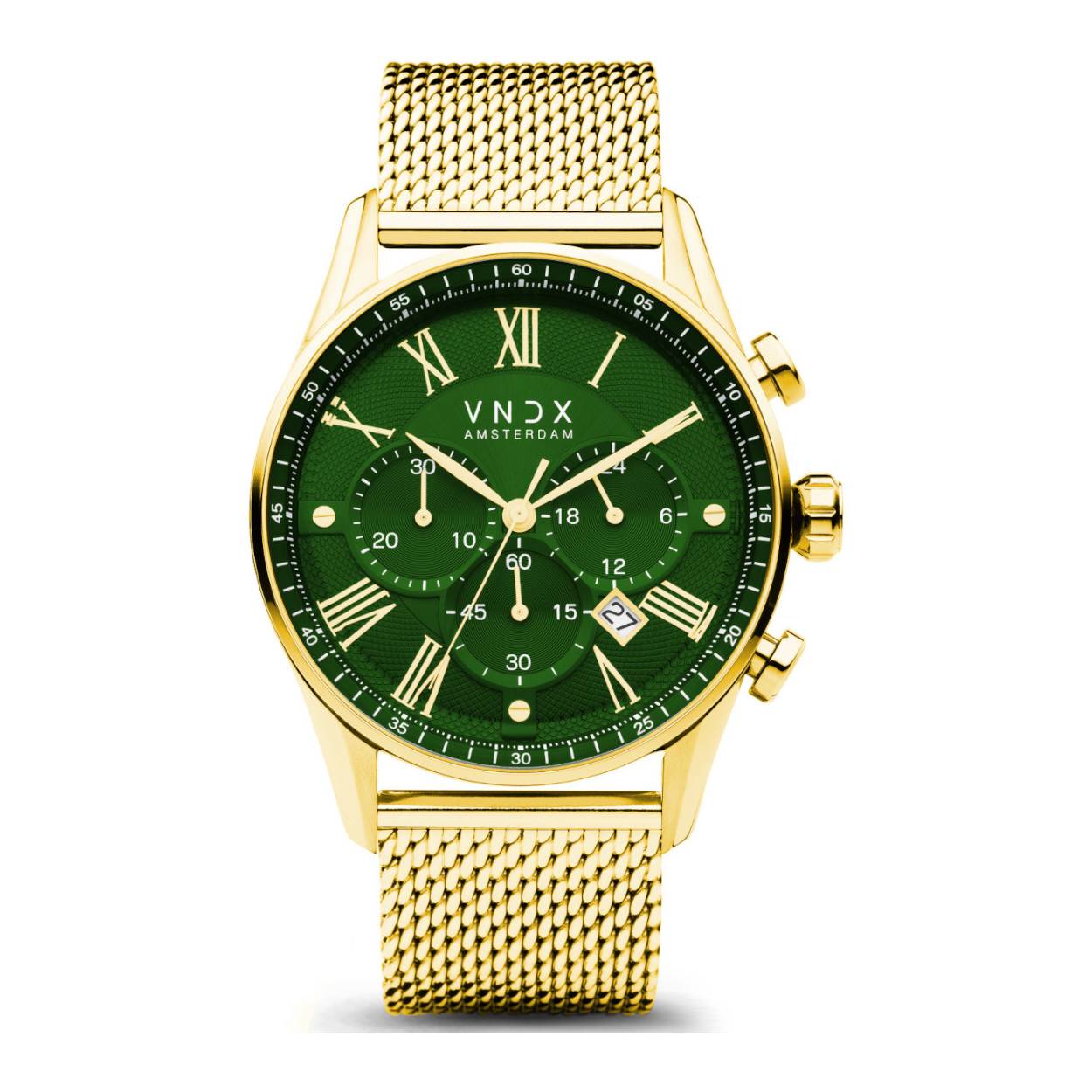 Vndx horloge edelstaal the chief goud kleur - groen MD33056-17