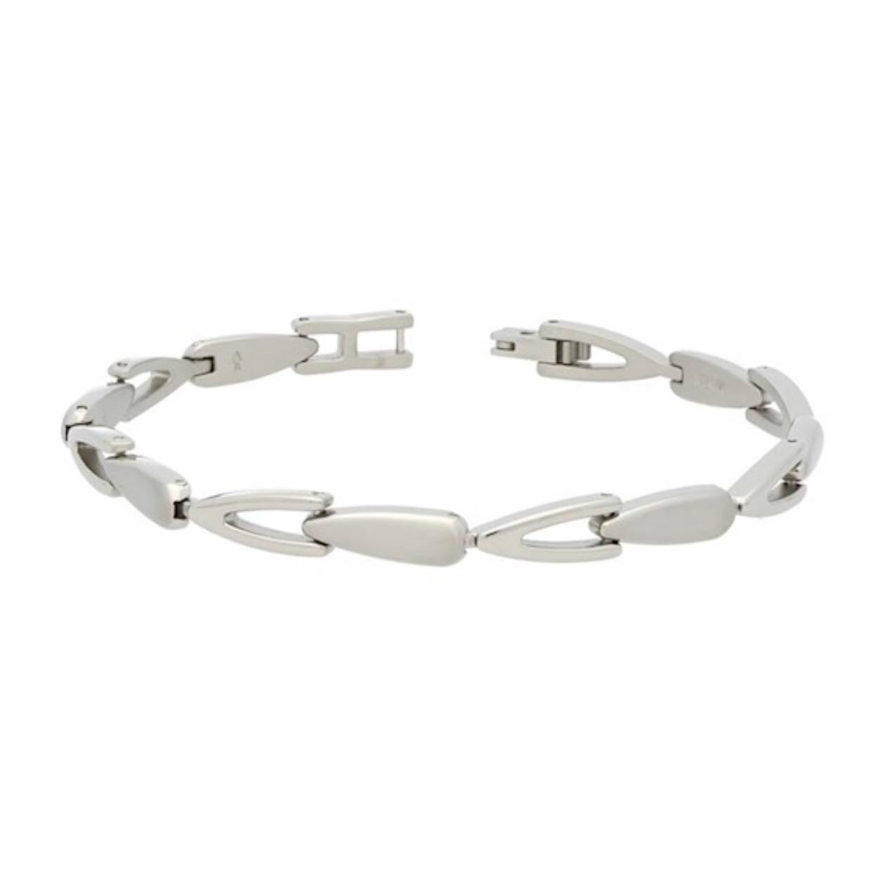 Titanium armband van open en dichte schakels mat/glans 20 cm