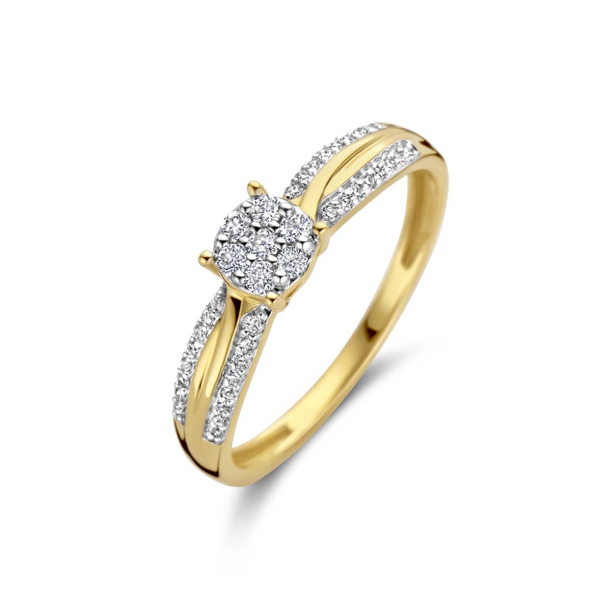 Solitair Geel goud 18 kt + 0.20ct brilj