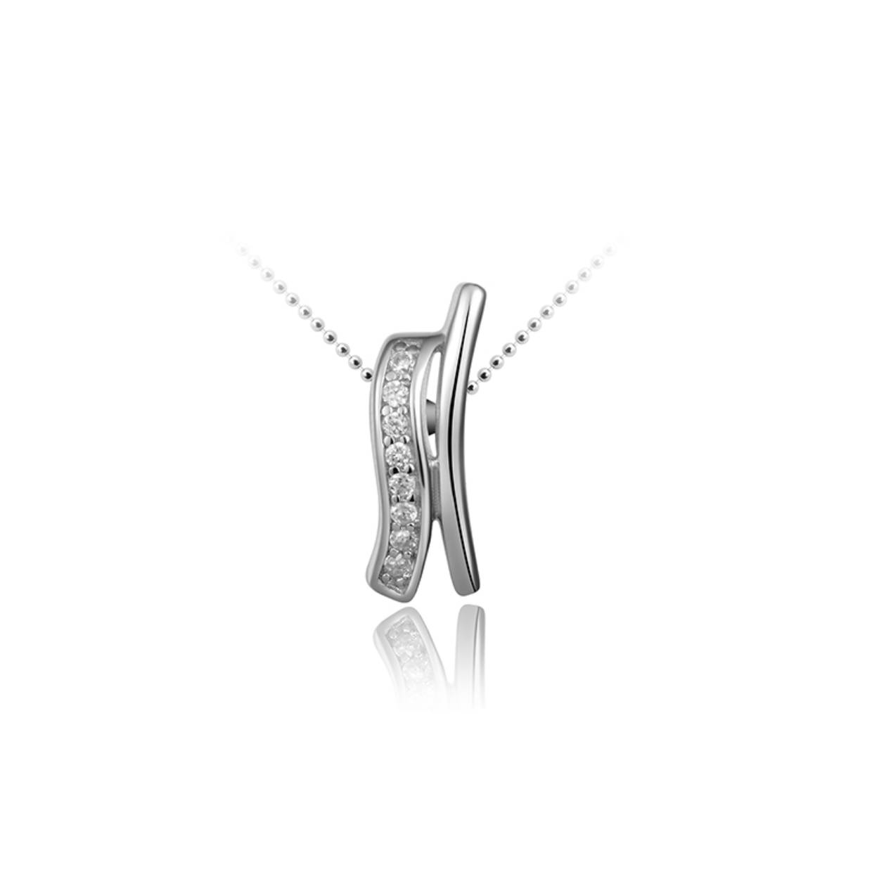 Zilveren Hanger Zirkonia, deze hanger wordt geleverd exclusief collier