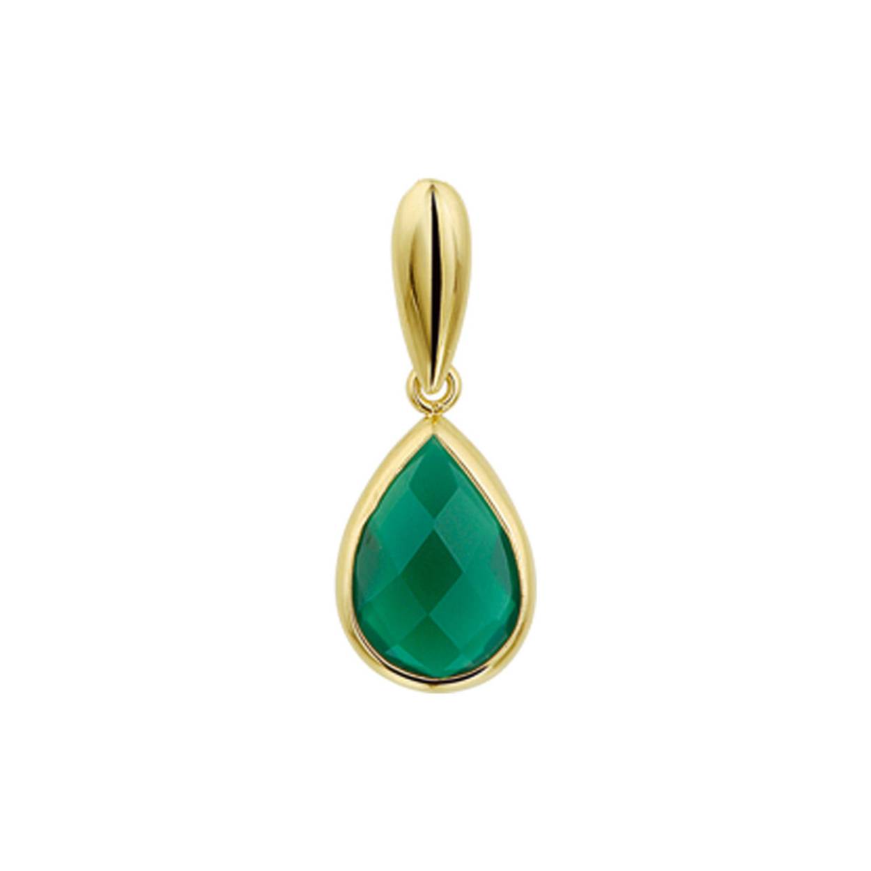 geelgouden hanger groen agaat