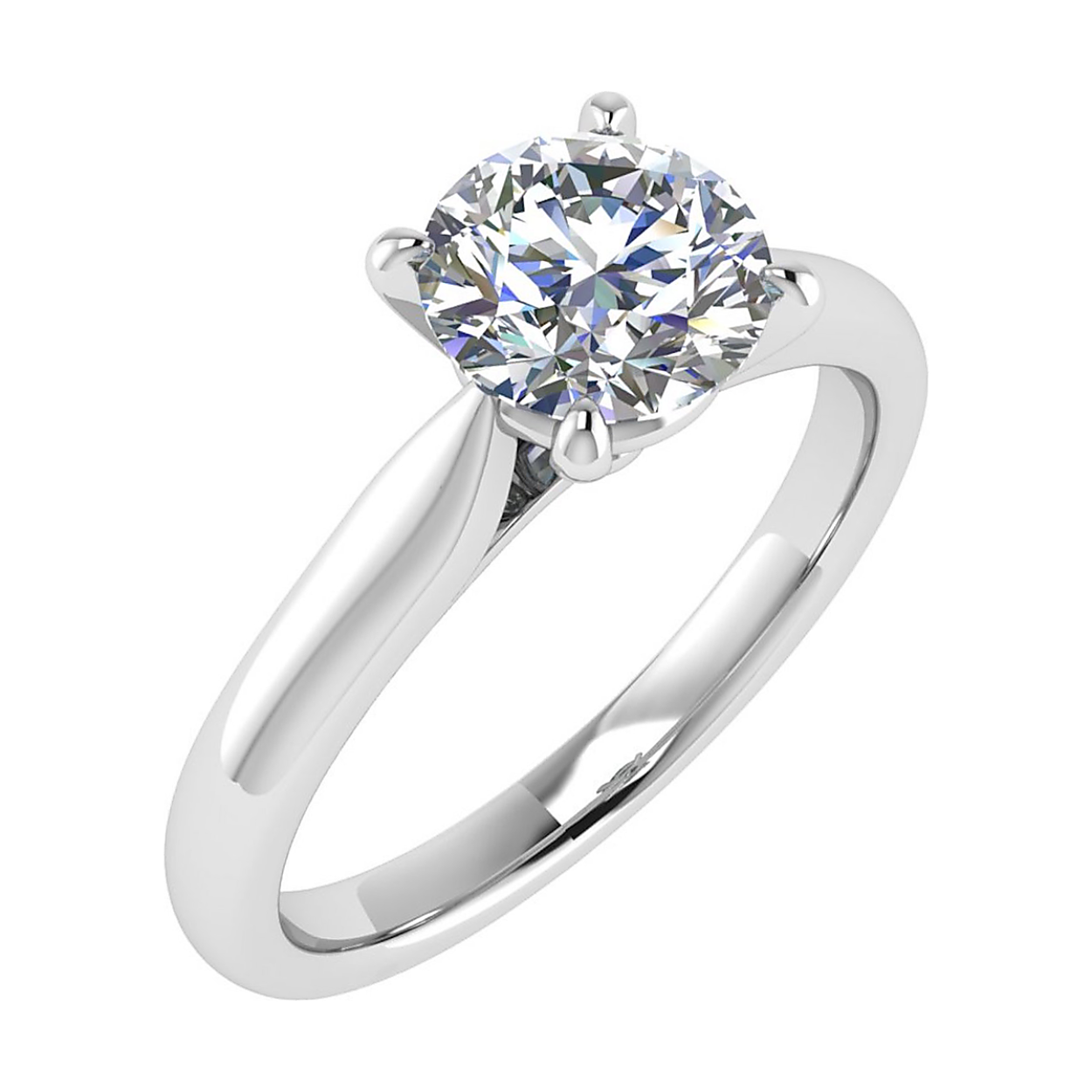 1 Carat Briljant Solitaire Lab Grown Diamanten Verlovingsringen in 14K witgoud - D /VS1