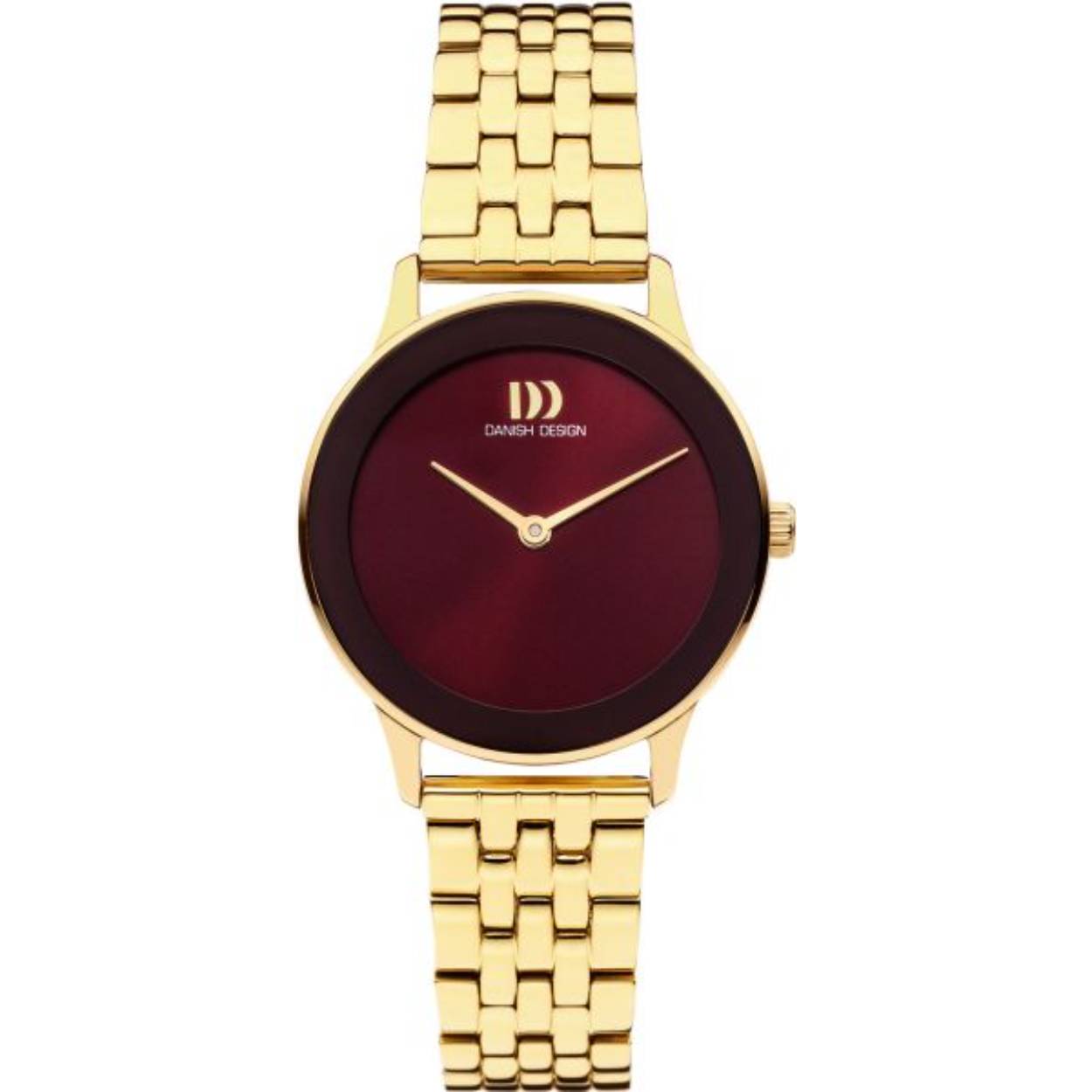 Dit dameshorloge is van het merk Danish Design. Het is een analoog horloge met een band gemaakt van edelstaal.De diameter van de kast is29 mm.
De verdere specificaties van het horloge zijn als volgt:
Glassoort: mineraal
Kastmateriaal: edelstaal
Waterdichtheid: 3 ATM
Techniek: quartz
Kastkleur: goud
Kastvorm: rond
Wijzerplaatkleur: rood
Index: geen
Bandkleur: goud
