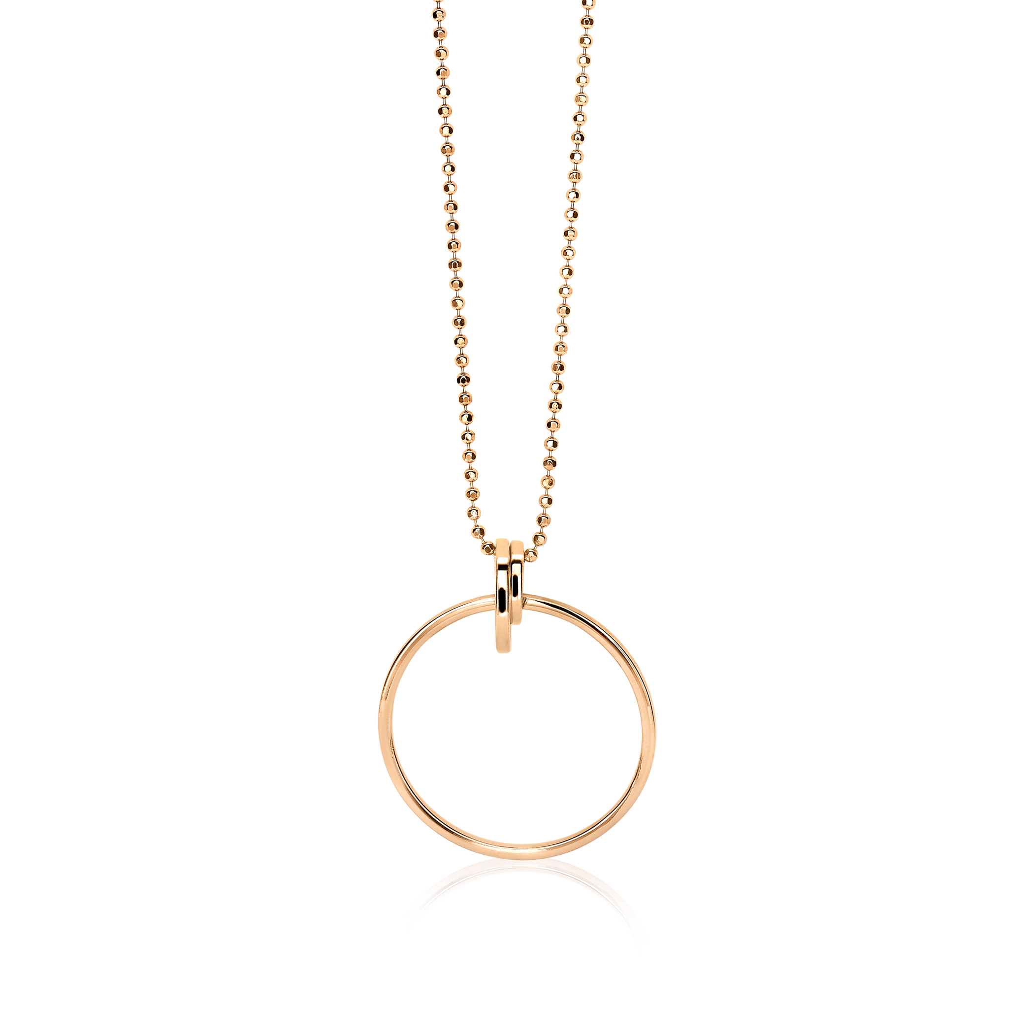 ZINZI zilveren hanger rosé 3x ronde vorm inelkaar 38mm