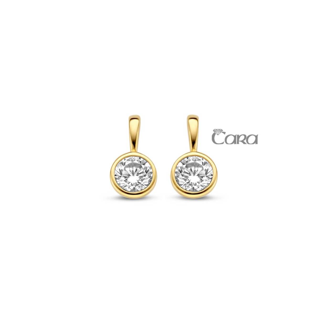 Cara oorstekers goud zirconia 