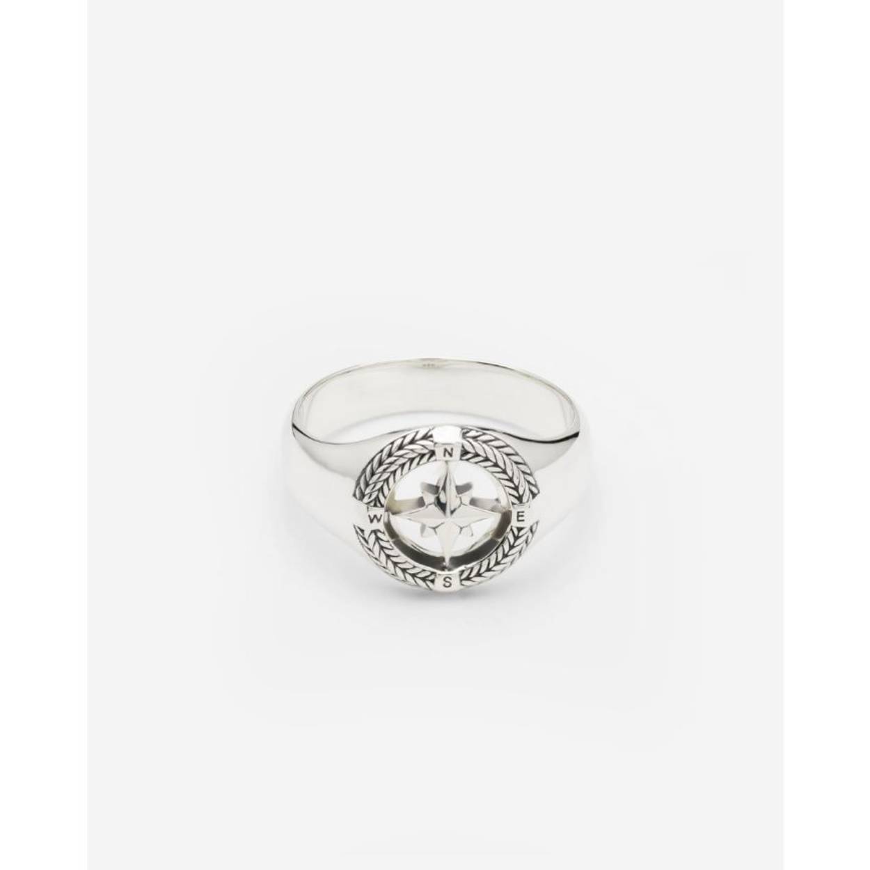 057 18 - Signet Ring Compass Silver