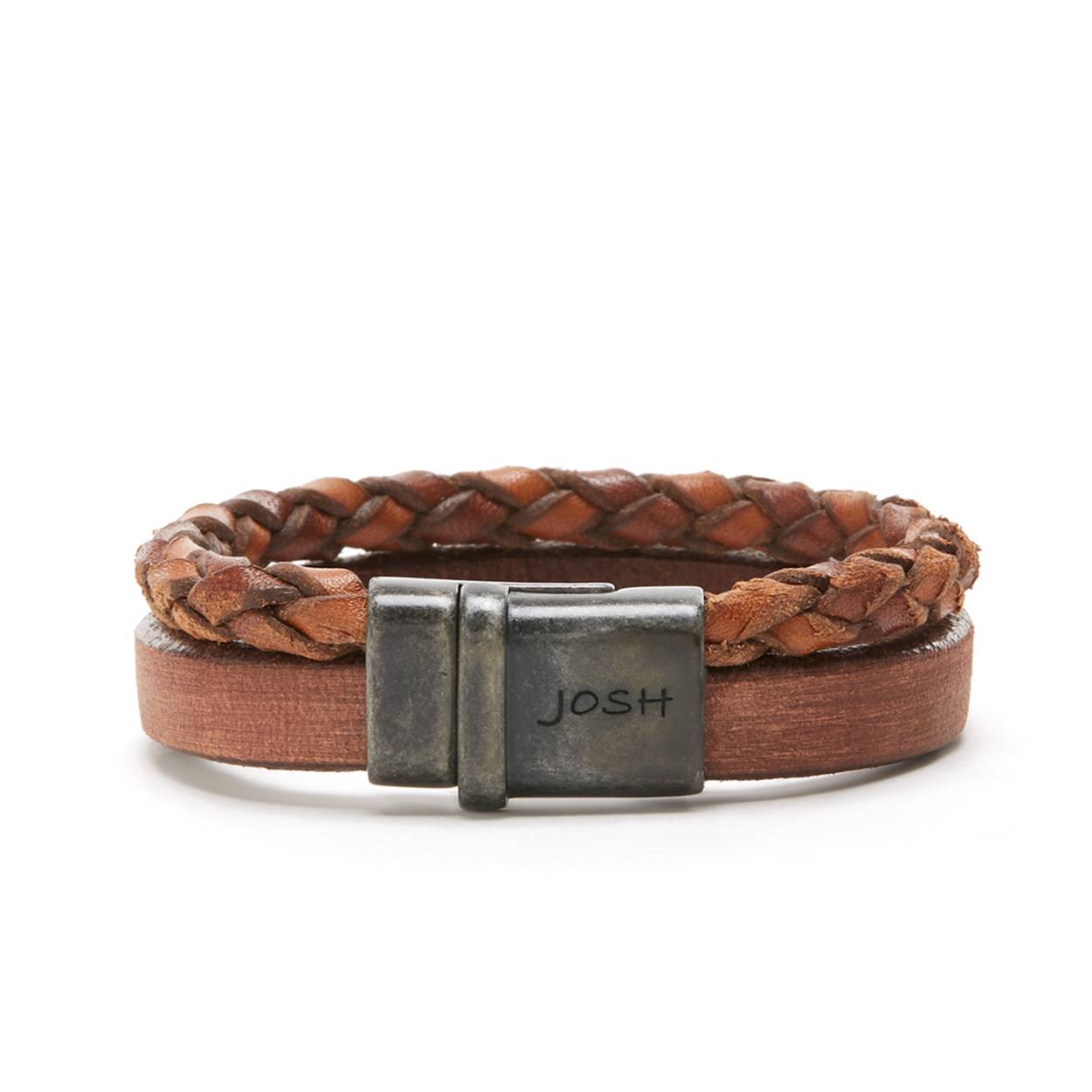 DUBBELE ARMBAND COGNAC  09264-BRA-VB-COGNAC/L-1