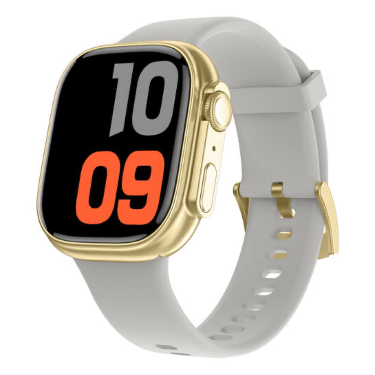 Smarty Smartwatch Gouden Kast Witte siliconen band