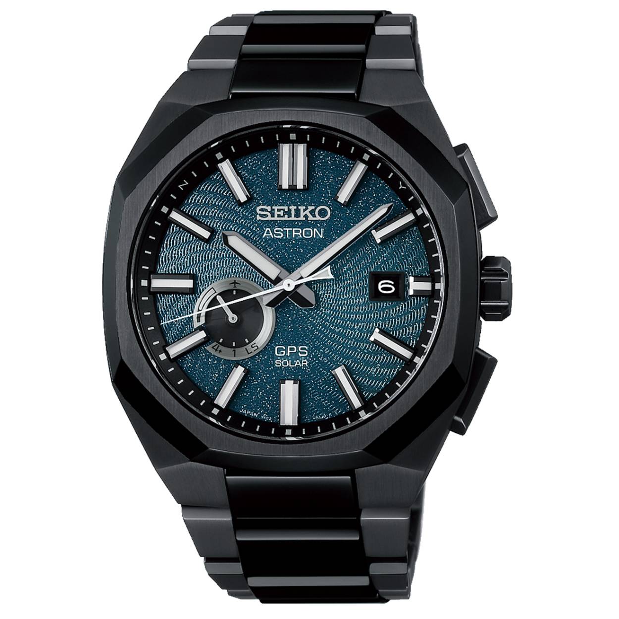 De wijzerplaat van dit horloge heeft een nieuw ontwikkeld in reli&euml;f aangebracht spiraalpatroon, dat vanuit het midden stralend de energie van bewegende sterren simuleert. De volledig zwarte kast en band, in combinatie met een donkere, turkooiskleurige wijzerplaat met glitters, roept het beeld op van wervelende sterrenstelsels die uit de pikzwarte kosmos tevoorschijn komen.