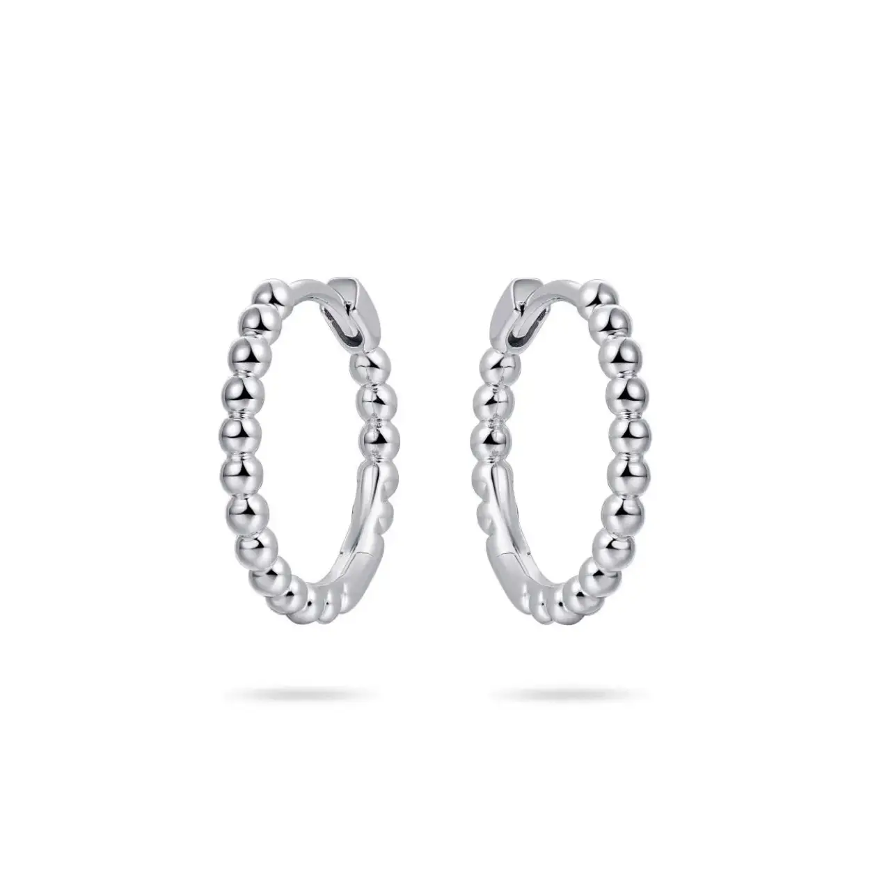 Zilveren Midi beaded hoops