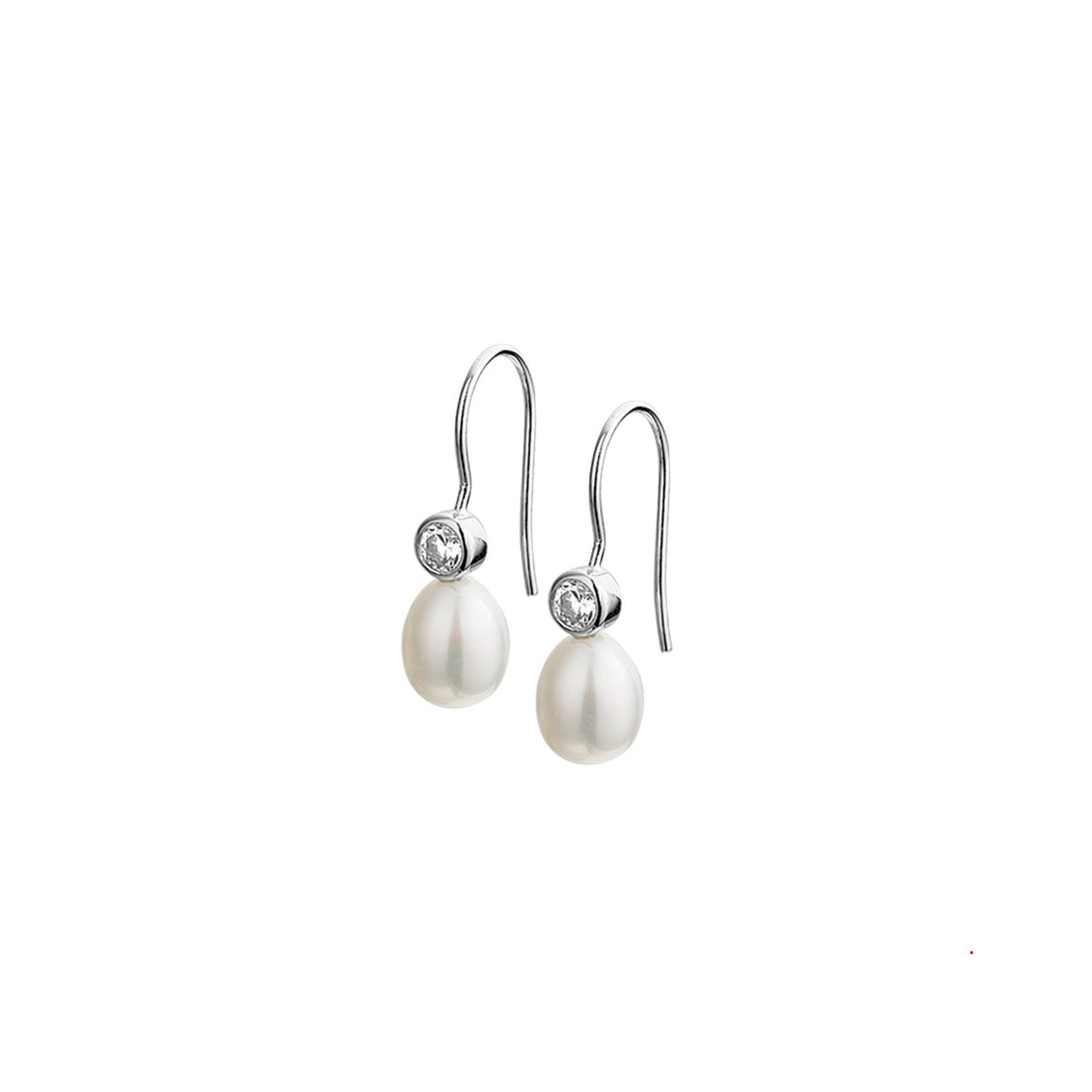 Huiscollectie Oorhangers parel en zirkonia Franse haak 13.22258 - 24,5mm