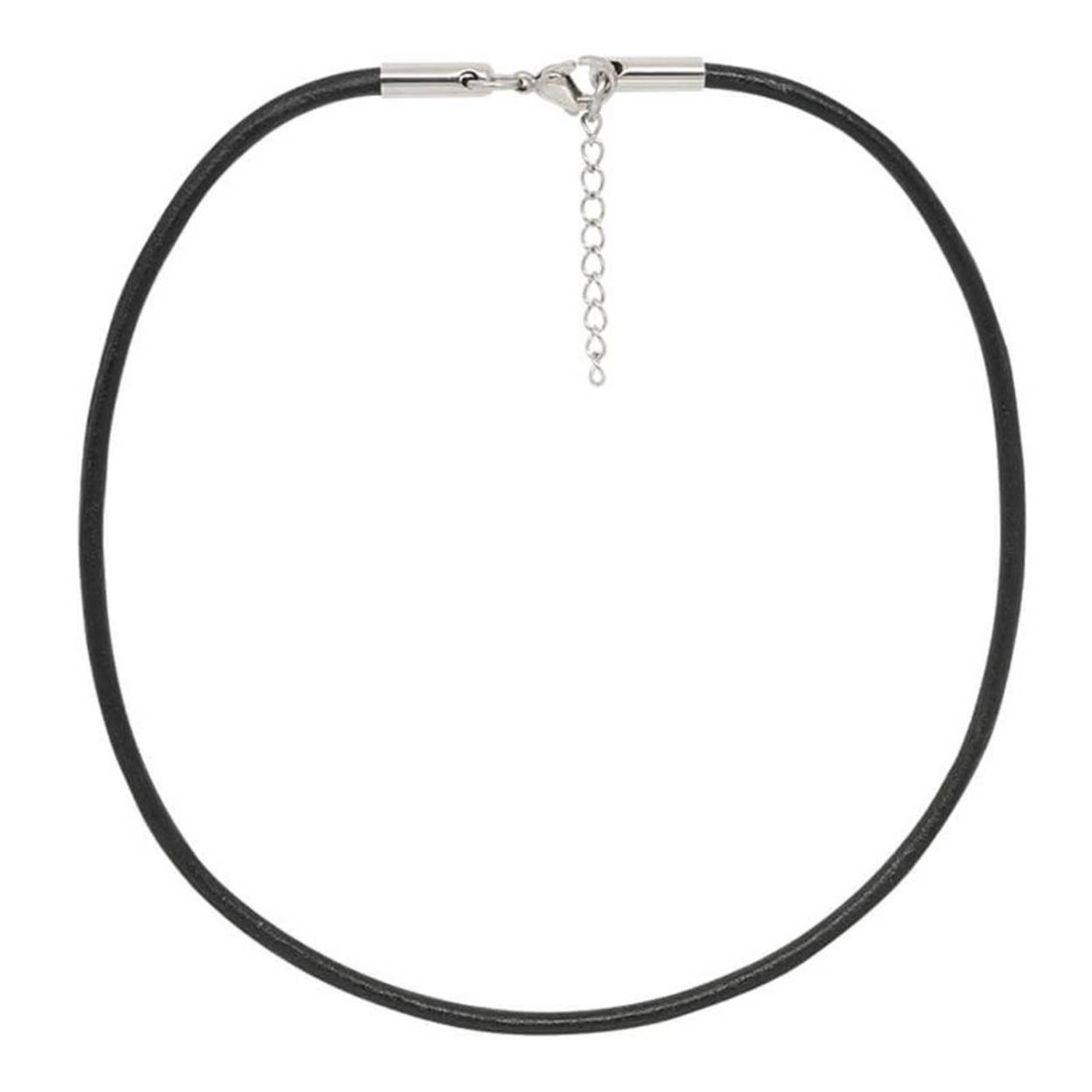 De iXXXi ketting Leather is gemaakt van leer en is voorzien van een stainless steel sluiting in een zilveren plating kleur.