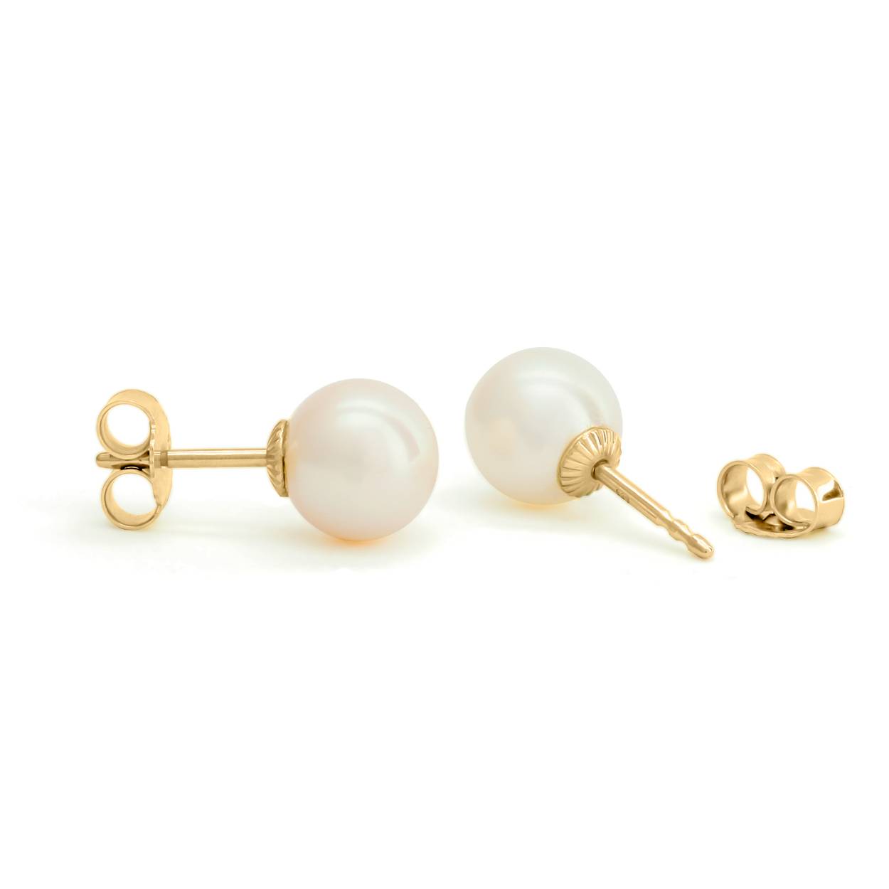gouden oorstekers, cultive parels 8,25mm