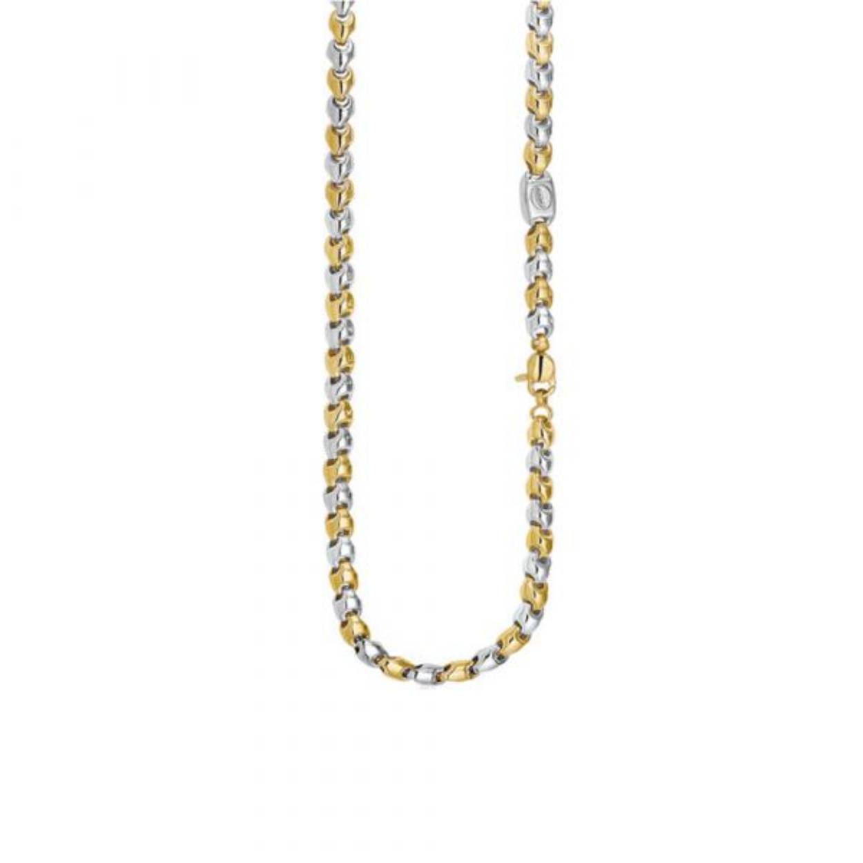 Monzario 14 krt. wit/geel gouden colier, 45cm 4.3mm