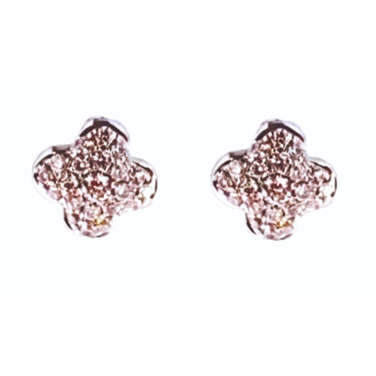 oorbellen in wit goud 0.12ct
