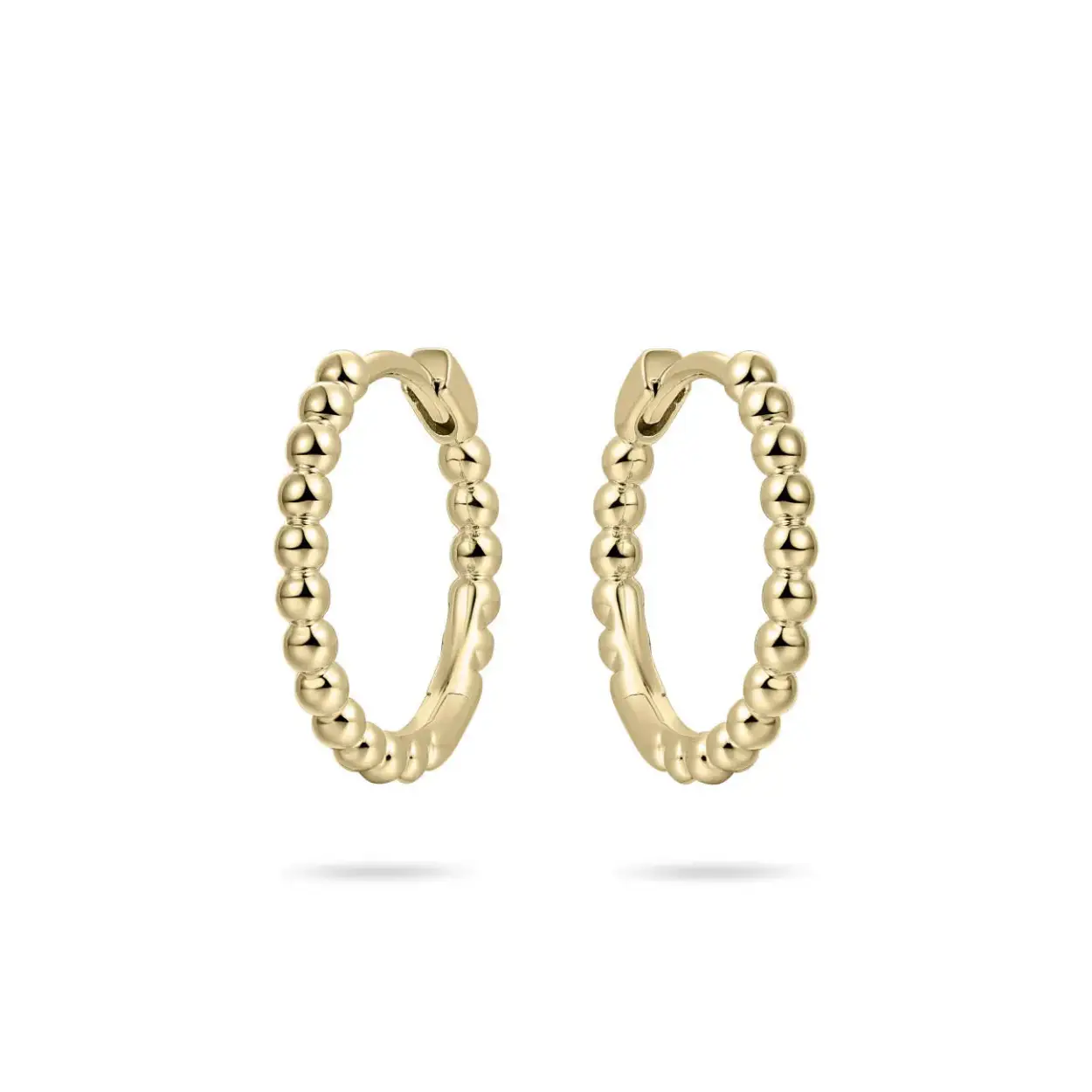 Midi beaded hoops gold plated