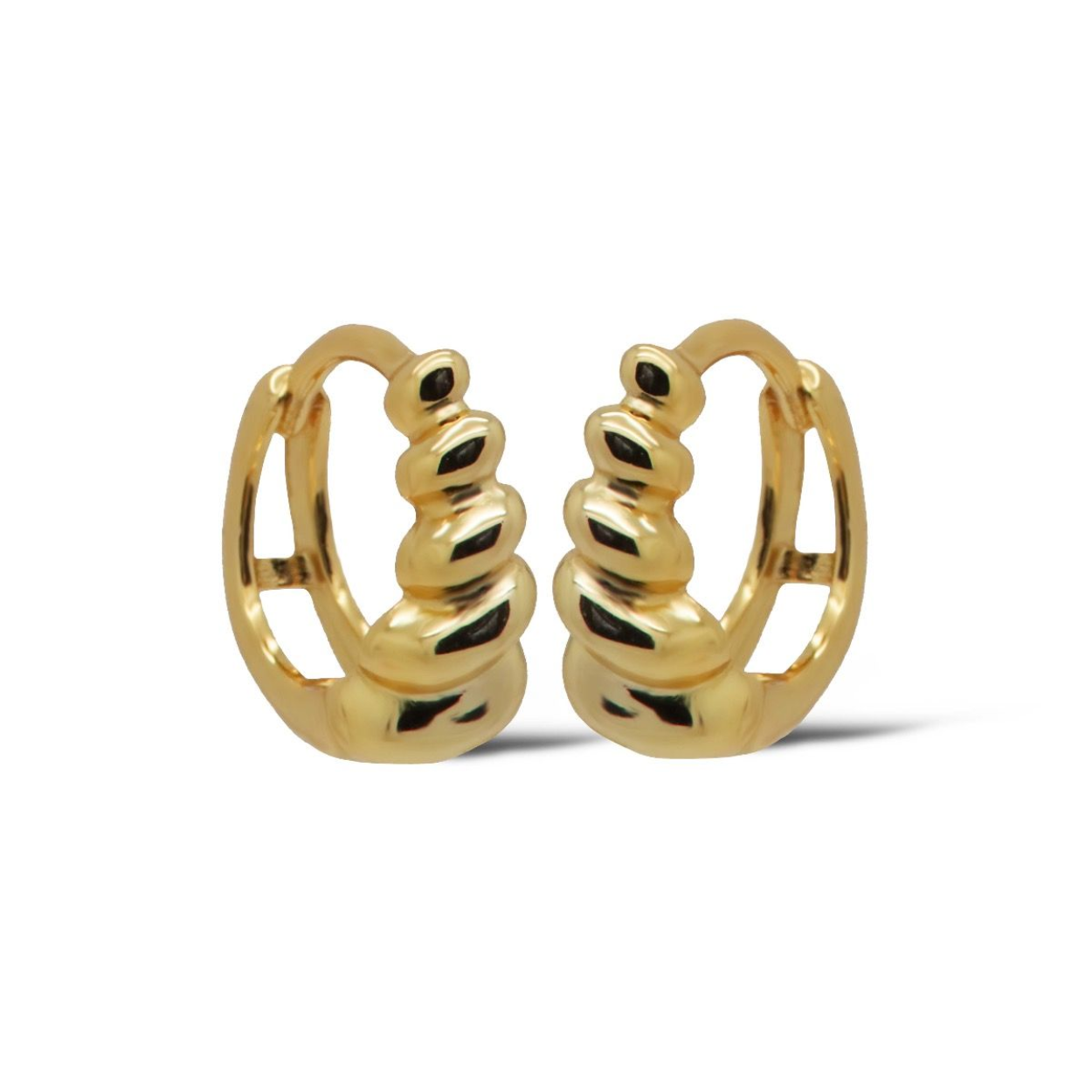 H582GP Karma oorringen KISOU swirl | Zilver verguld | 12 mm 